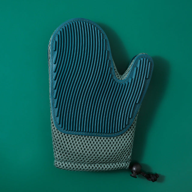 Silicone Pet Grooming Gloves - Massage & Hair Removal