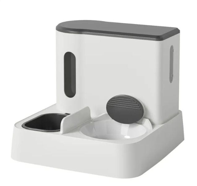 Automatic Pet Feeder & Water Dispenser with Dual Bowl Design