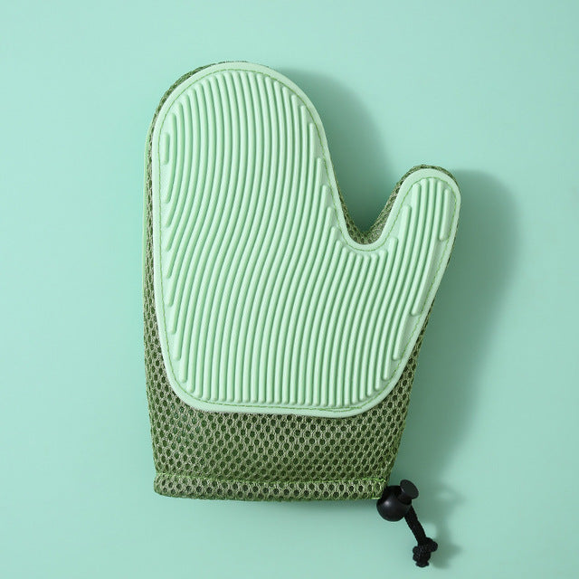 Silicone Pet Grooming Gloves - Massage & Hair Removal