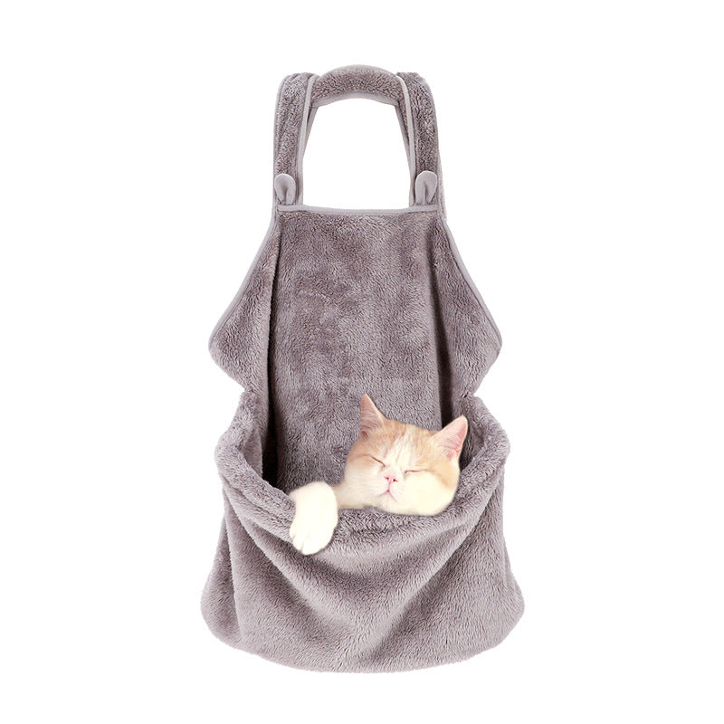 Plush Pet Carrier Apron for Cats & Dogs