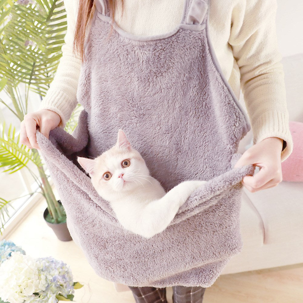 Plush Pet Carrier Apron for Cats & Dogs