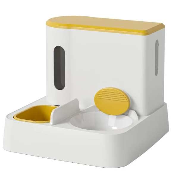 Automatic Pet Feeder & Water Dispenser with Dual Bowl Design