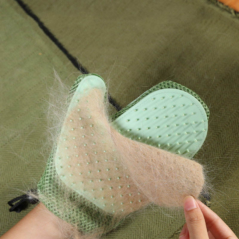 Silicone Pet Grooming Gloves - Massage & Hair Removal